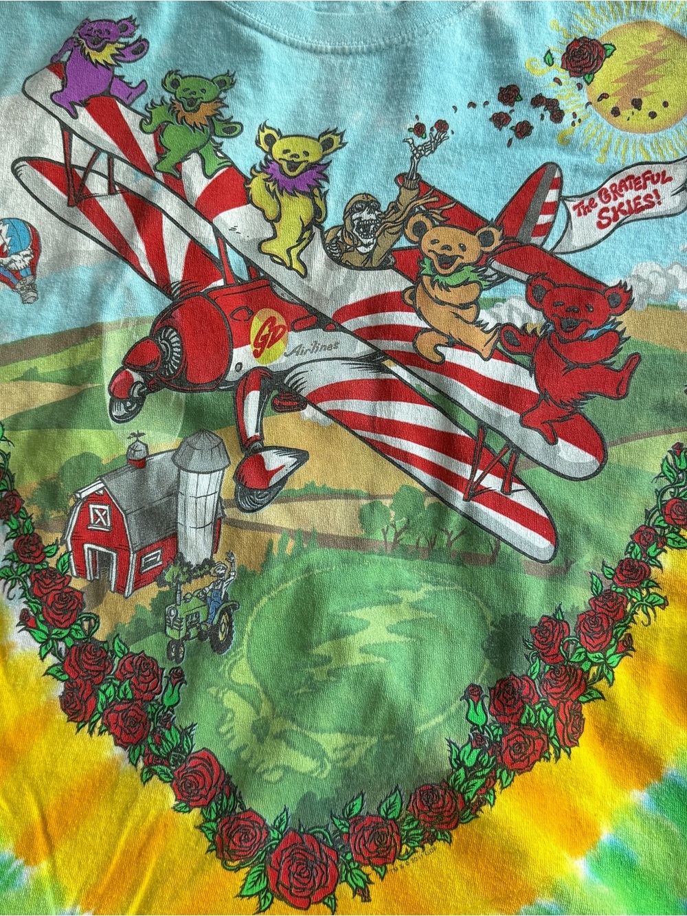 2011 Grateful Dead “The Grateful Skies” tie-dye long sleeve, 22” × 26” - Picture 4 of 9
